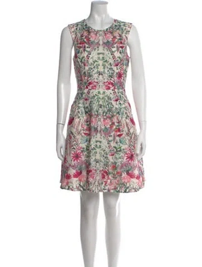 Pre-owned Ted Baker Printed Mini Dress In Neutral