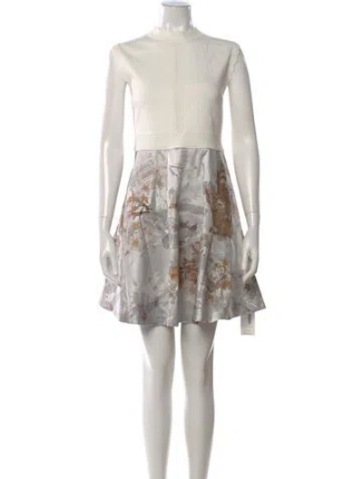 Pre-owned Ted Baker Printed Mini Dress In Neutral