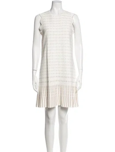 Pre-owned Ted Baker Printed Mini Dress In Neutrals