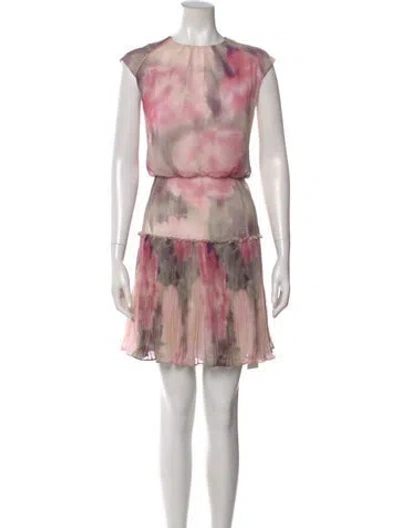 Pre-owned Ted Baker Printed Mini Dress In Neutrals