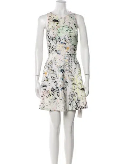 Pre-owned Ted Baker Printed Mini Dress In Neutrals