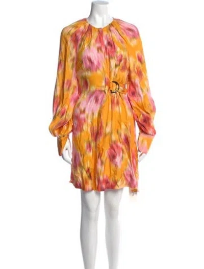 Pre-owned Ted Baker Printed Mini Dress In Orange