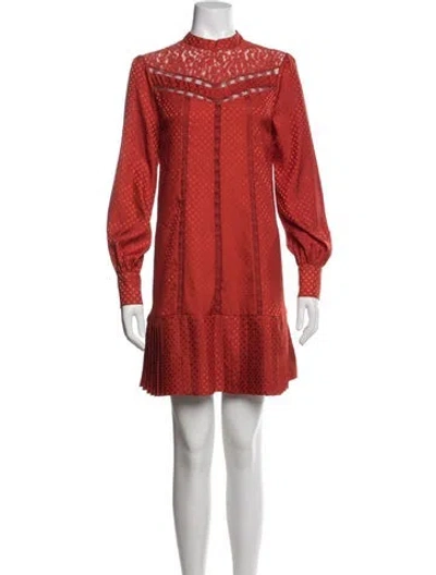 Pre-owned Ted Baker Printed Mini Dress In Orange