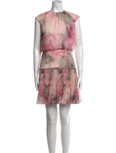 Pre-owned Ted Baker Printed Mini Dress In Pink