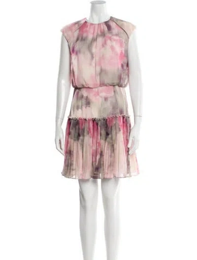 Pre-owned Ted Baker Printed Mini Dress In Pink