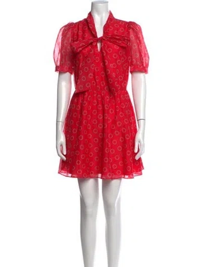Pre-owned Ted Baker Printed Mini Dress In Pink