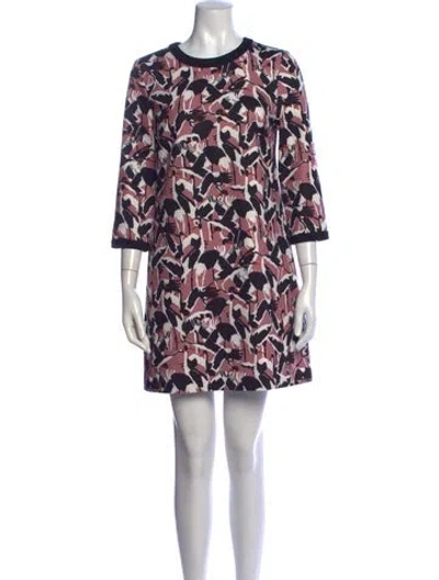 Pre-owned Ted Baker Printed Mini Dress In Pink