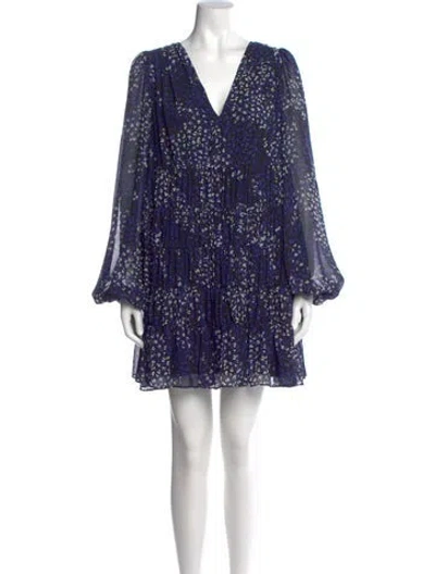 Pre-owned Ted Baker Printed Mini Dress In Purple