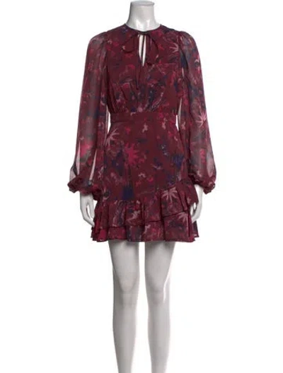 Pre-owned Ted Baker Printed Mini Dress In Purple