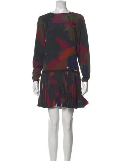 Pre-owned Ted Baker Printed Mini Dress W/ Tags In Black
