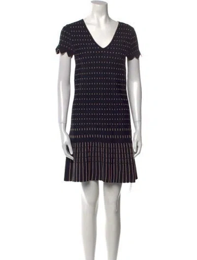 Pre-owned Ted Baker Printed Mini Dress W/ Tags In Blue