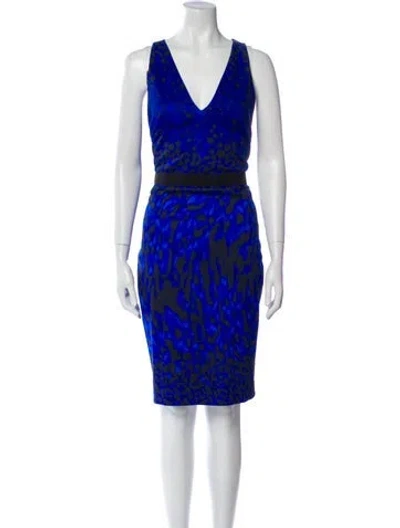 Pre-owned Ted Baker Printed Mini Dress W/ Tags In Blue