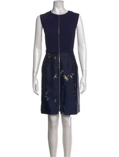 Pre-owned Ted Baker Printed Mini Dress W/ Tags In Blue