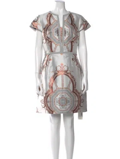 Pre-owned Ted Baker Printed Mini Dress W/ Tags In Gray