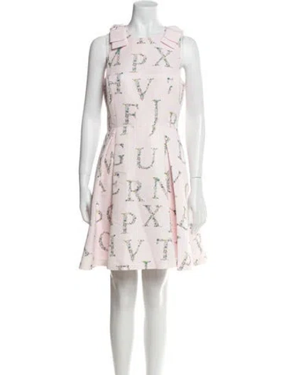 Pre-owned Ted Baker Printed Mini Dress W/ Tags In White
