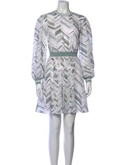 Pre-owned Ted Baker Printed Mini Dress In White