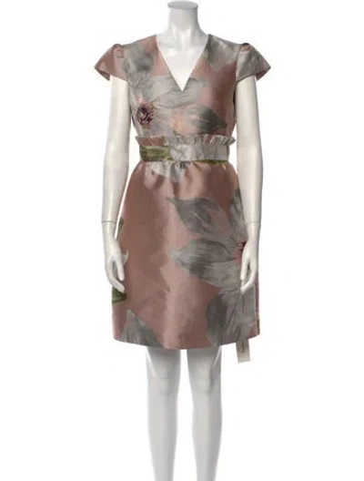 Pre-owned Ted Baker Printed Mini Dress In White