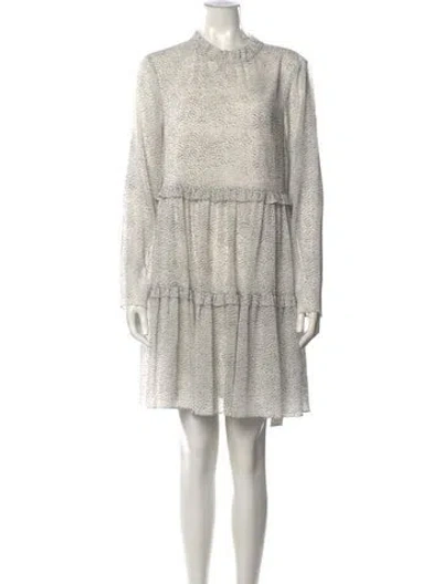 Pre-owned Ted Baker Printed Mini Dress In White