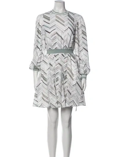 Pre-owned Ted Baker Printed Mini Dress In White