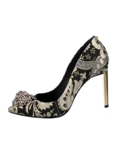 Pre-owned Ted Baker Printed Pumps In Black