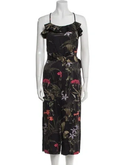 Pre-owned Ted Baker Printed Scoop Neck Jumpsuit In Black