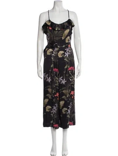 Pre-owned Ted Baker Printed Scoop Neck Jumpsuit In Purple