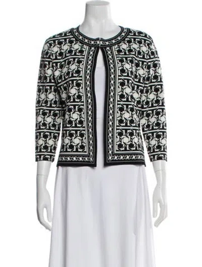 Pre-owned Ted Baker Printed Scoop Neck Sweater In Black