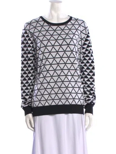 Pre-owned Ted Baker Printed Scoop Neck Sweater In Black
