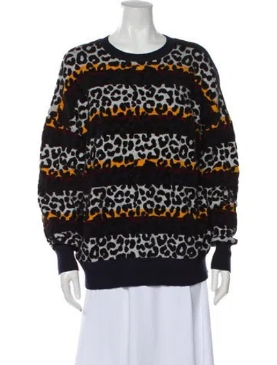 Pre-owned Ted Baker Printed Scoop Neck Sweater In Black