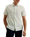 TED BAKER PRINTED SHORT SLEEVE BUTTON FRONT SHIRT