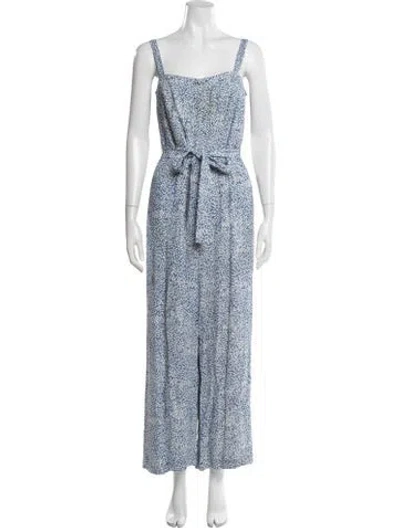 Pre-owned Ted Baker Printed Square Neckline Jumpsuit In Blue