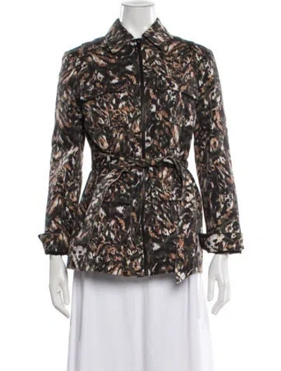 Pre-owned Ted Baker Printed Utility Jacket In Green