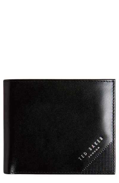 Ted Baker Prugs Leather Bifold Wallet In Black