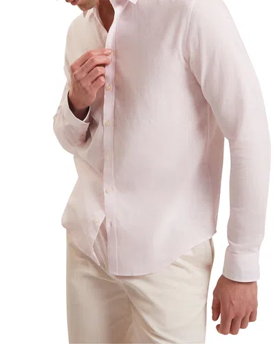 Ted Baker Prynn Linen & Cotton Shirt In Pink