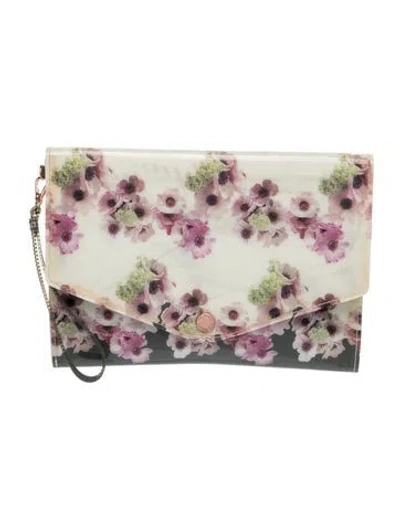 Pre-owned Ted Baker Pvc Clutch In Neutral