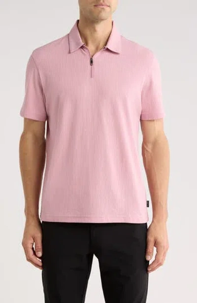 Ted Baker Quarter Zip Knit Polo In Blue
