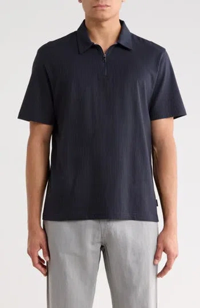 Ted Baker Quarter Zip Knit Polo In Blue