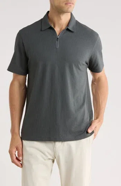 Ted Baker Quarter Zip Knit Polo In Brown