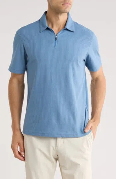 Ted Baker Quarter Zip Knit Polo In Coronet Blue