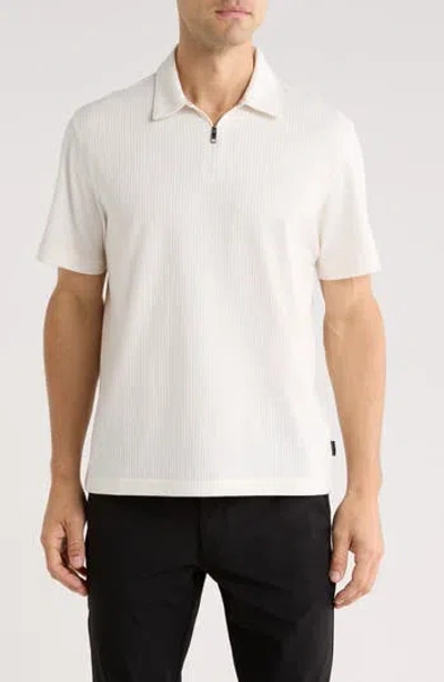 Ted Baker Quarter Zip Knit Polo In Jet Stream