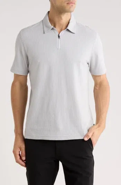 Ted Baker Quarter Zip Knit Polo In Silver