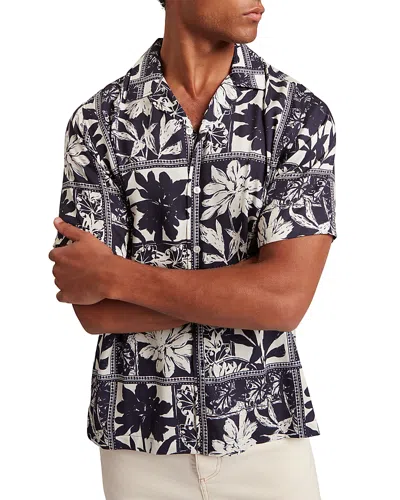 Ted Baker Radomie Printed Camp Shirt In Blue