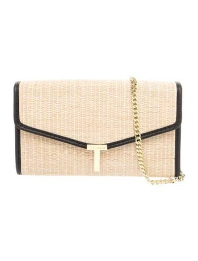 Pre-owned Ted Baker Raffia Clutch In Neutral