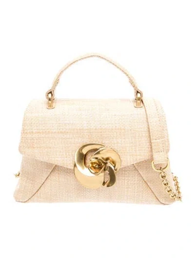 Pre-owned Ted Baker Raffia Top Handle Bag In Neutrals
