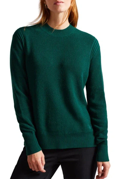 Ted Baker Rashell Crewneck Sweater In Dark Green