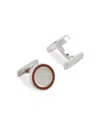 Ted Baker Raylan Round Branded Cufflinks In Silver
