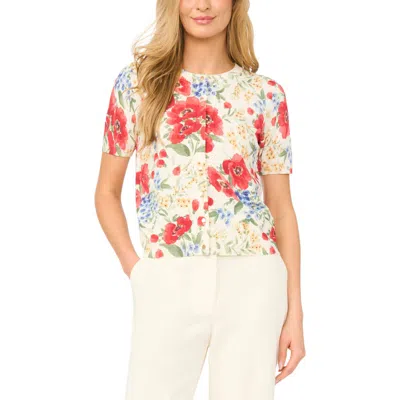 Ted Baker Reanna Floral Short Sleeve Cardigan In Multi