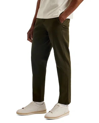 Ted Baker Regular Fit Textured Chinos In Brown