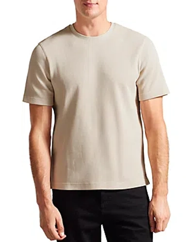Ted Baker Regular Fit Textured Tee In Stone