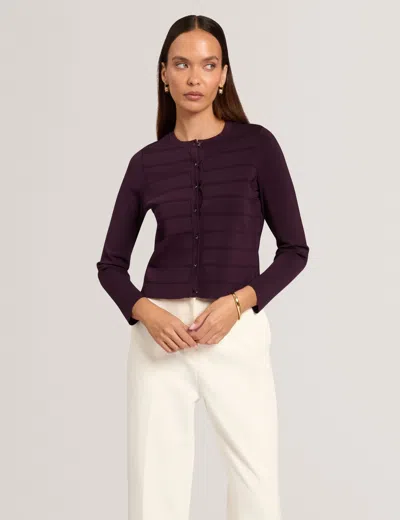 Ted Baker Rellia - Cropped Bandage Cardigan In Deep Purple